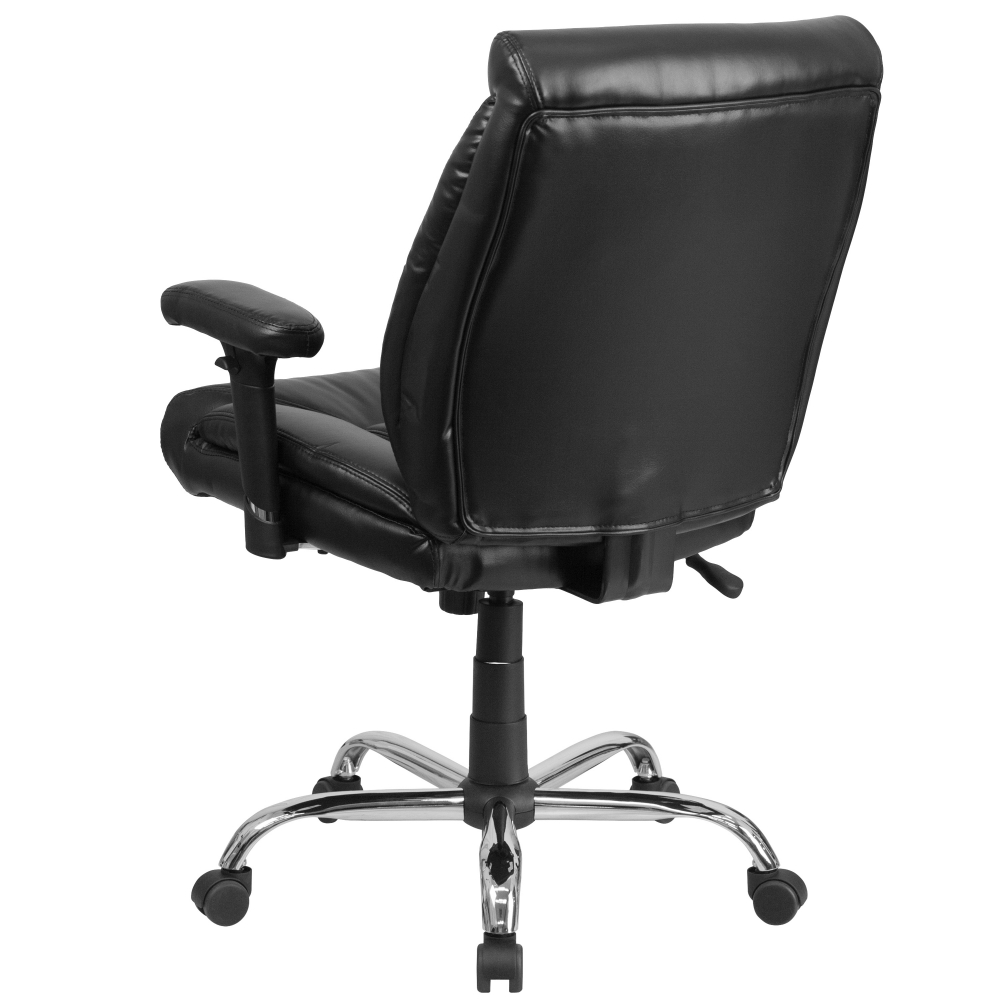 Big and tall leather office chairs rear view