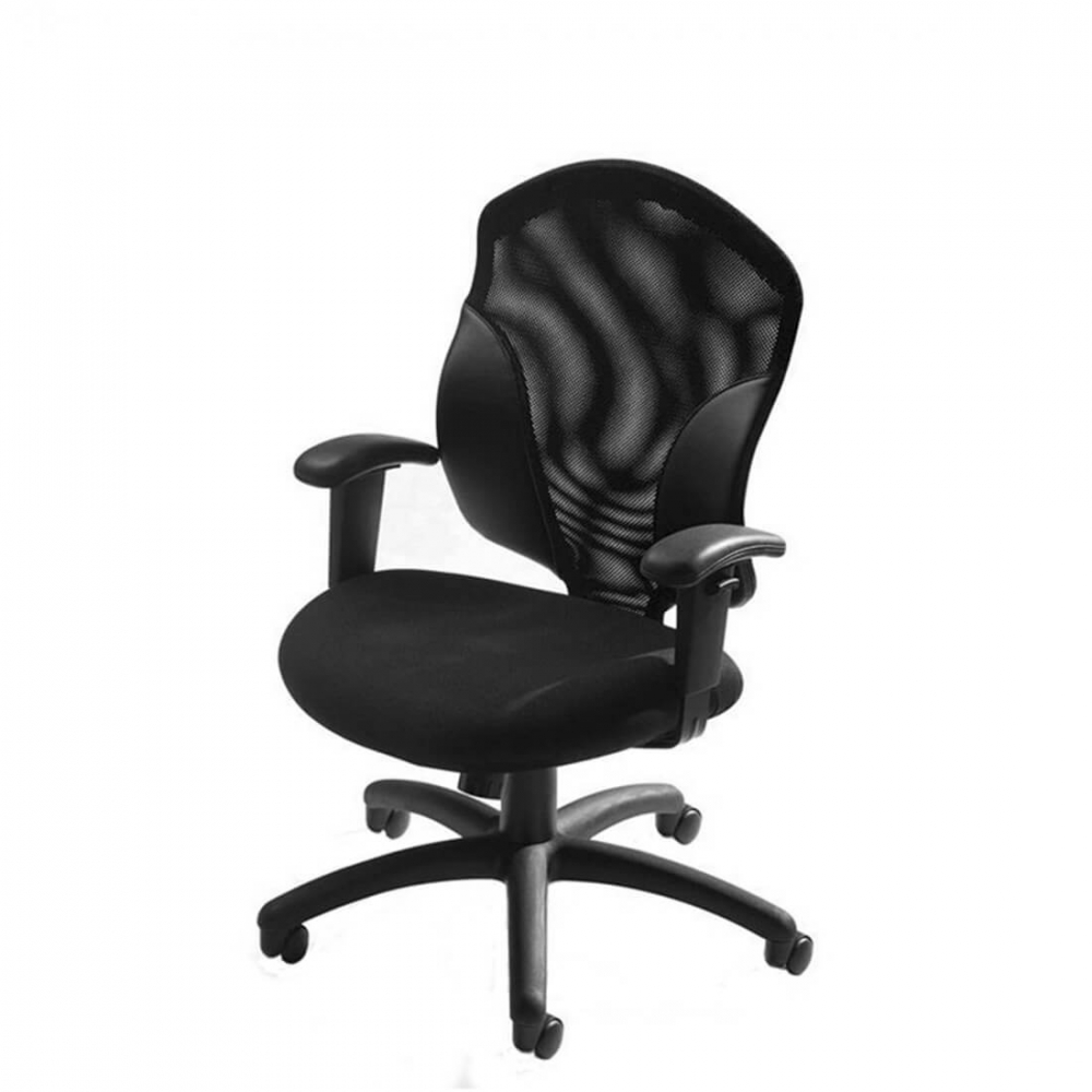 Mesh office chair side view