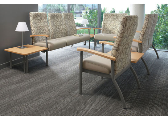 Belong hospital chairs have a wood armcap upgrade option.
