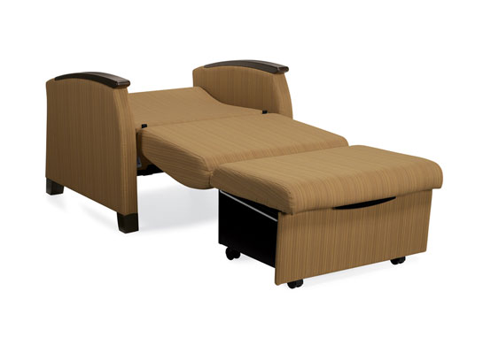Nylon runners sliding on welded heavy gauge steel channel to allow for easy movement when opening and closing the chair sleeper bed.