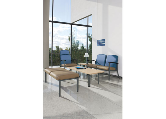 Strand hospital chairs are a comfortable fit for patient room furniture.