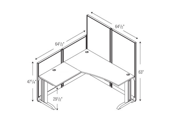 Ready To Assemble Furniture, L-Station Line Drawing