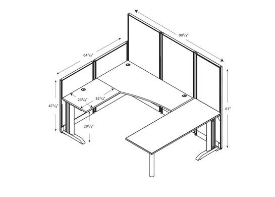 Ready To Assemble Furniture, U-Cubicals Line drawing
