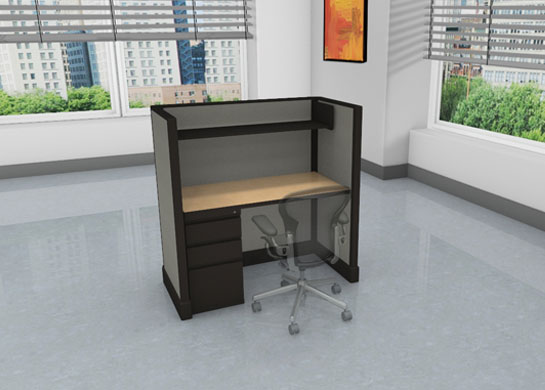 Call center images - medium privacy - file drawers and overhead storage