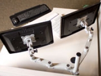 call center furniture accessories - dual monitor arm