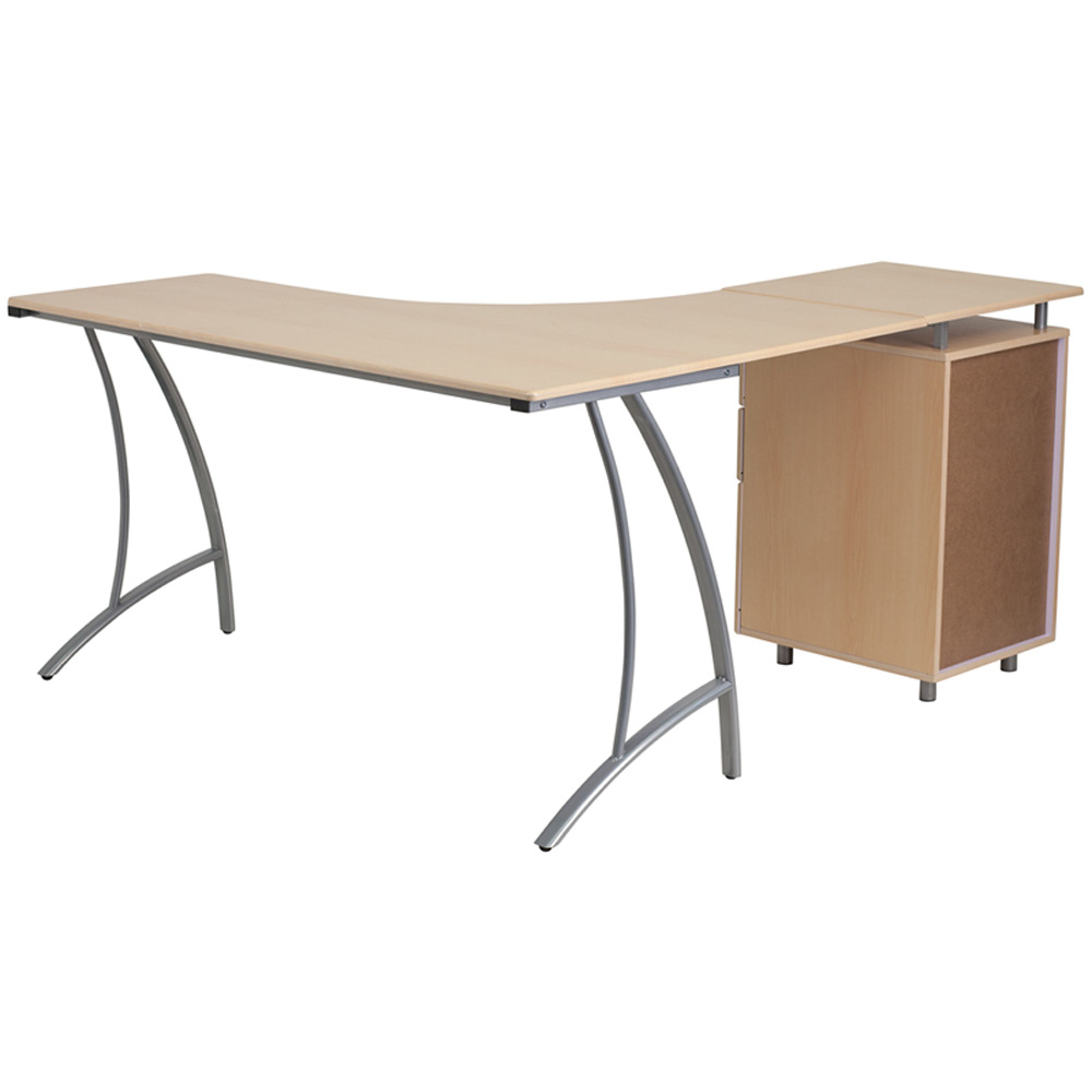 Small computer desks from Flash Furniture - Back View - Shown in Beech (Beige)