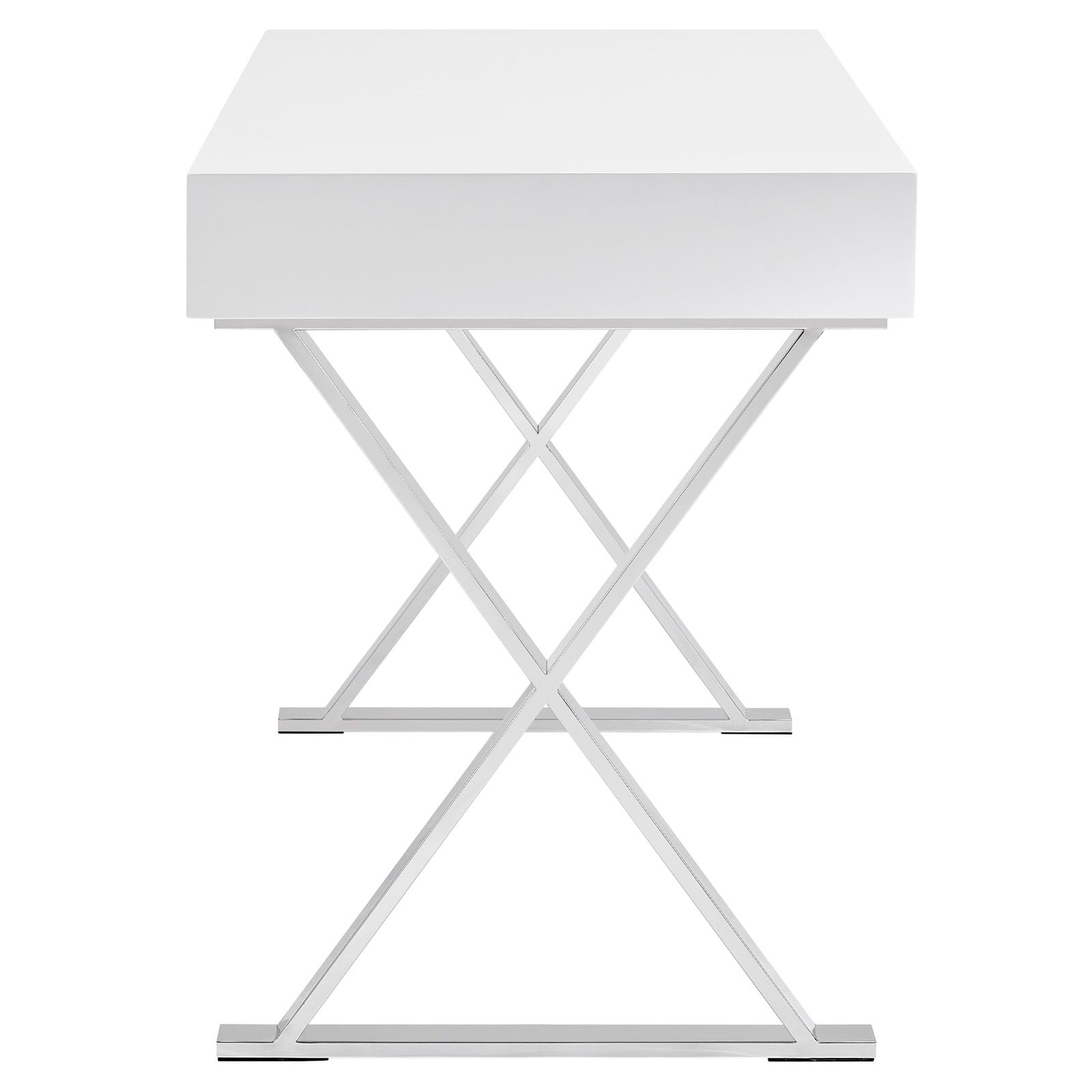 Space saving desk from Modway - Side View - Shown in White