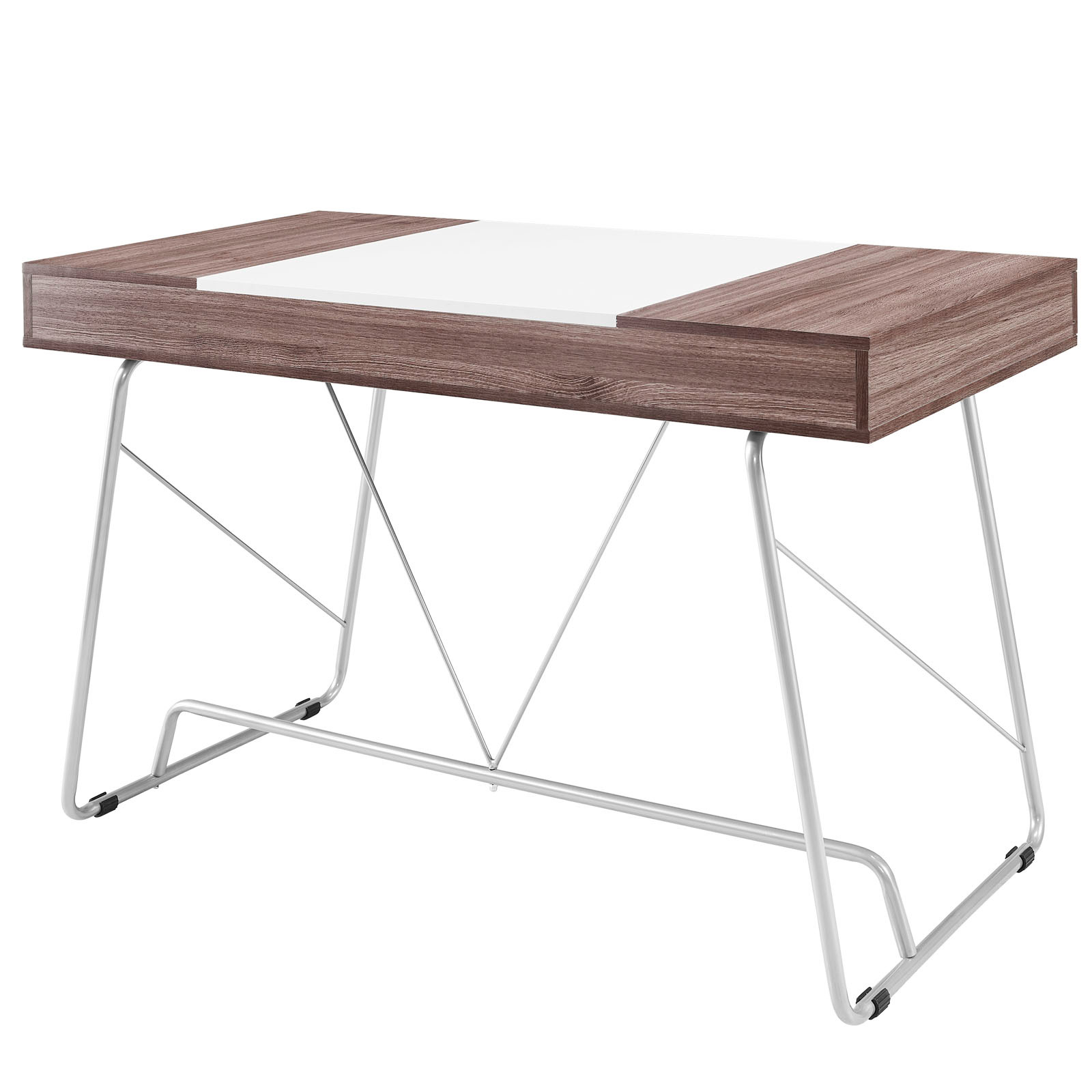 Space saving desk from Modway - Back View - Shown in Birch (Brown)