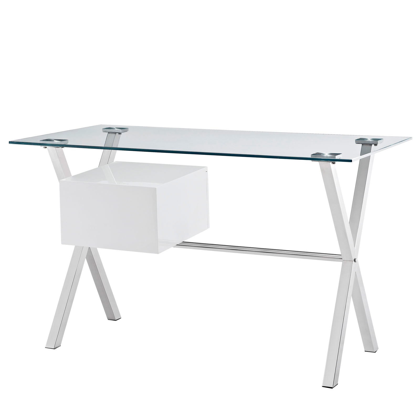 Space saving desk from Modway - Back View - Shown in White