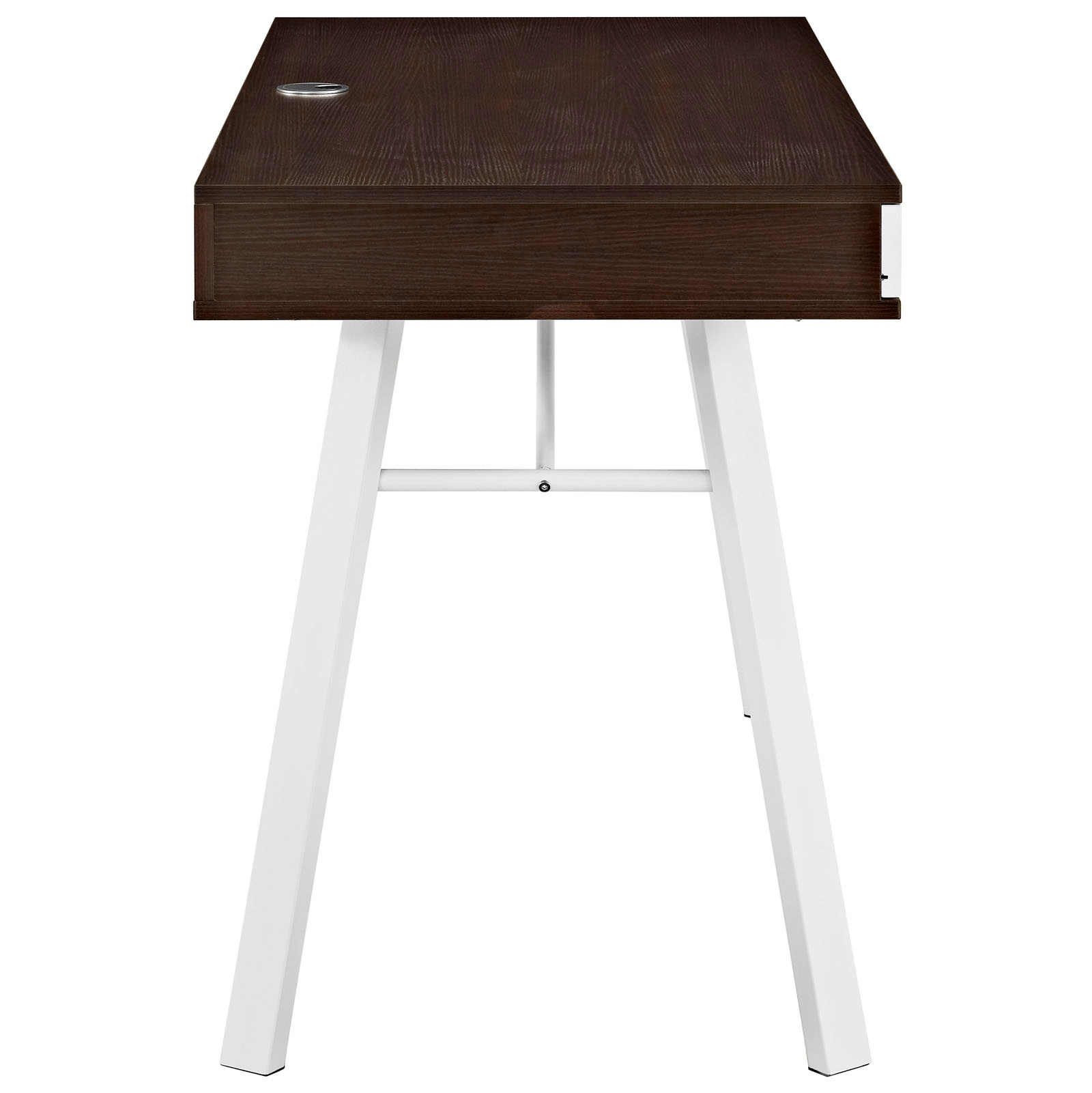 Space saving desk from Modway - Side View - Shown in Cherry (Brown)