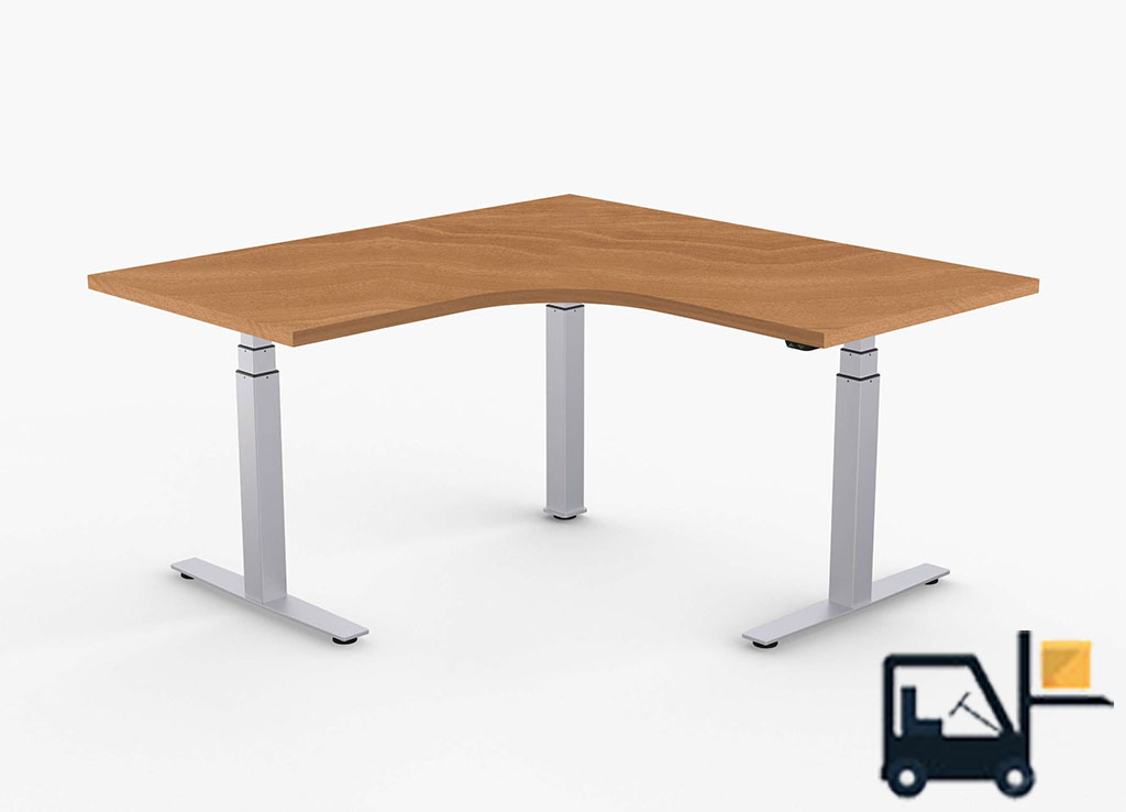 L Shaped Adjustable Stand Up Desk - ValuLift Sit Stand Desks