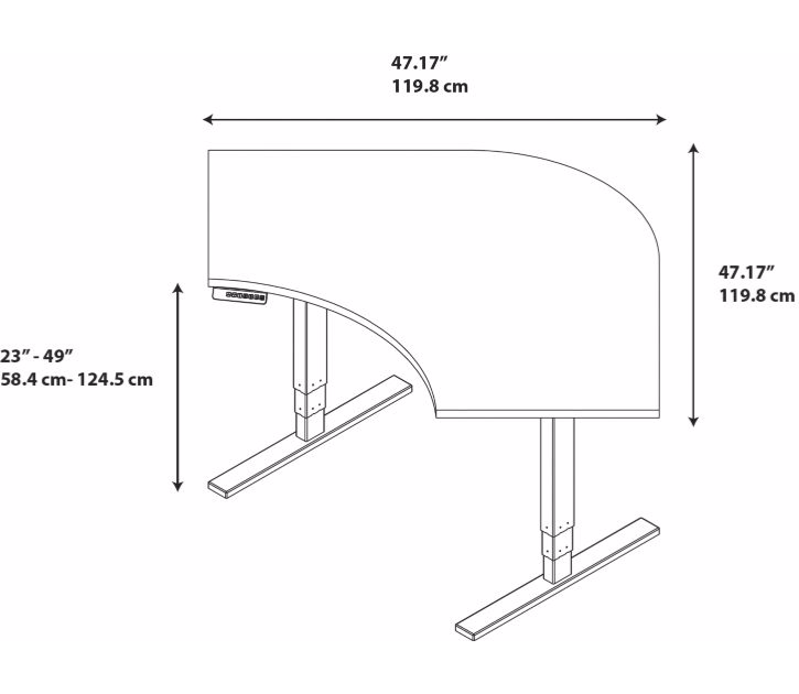 Adjustable Height Desks from BBF - 3D schematic