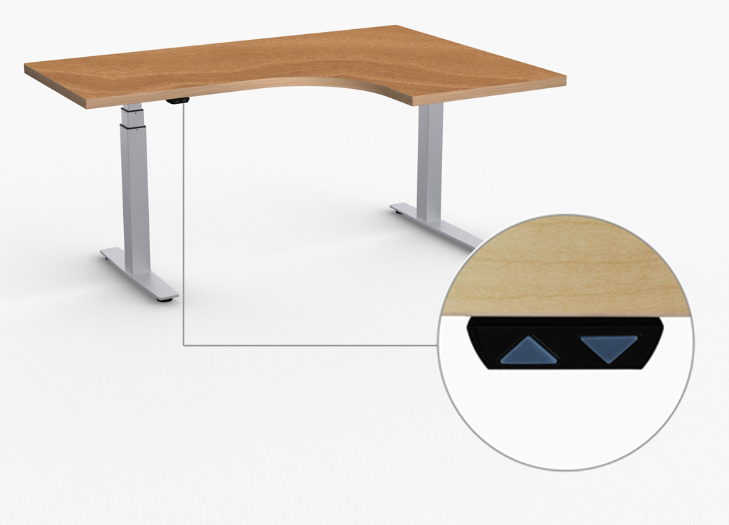 Adjustable Height Desks by Special T - Standard Up/Down switch is included.