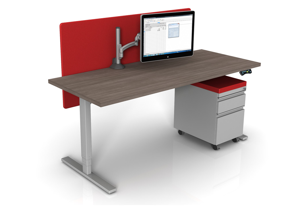 Sit and Stand Desk Bases from Symmetry Office - With these bases, you can make your own style of standing height desk adding color & tech capabilities (worktop and accessories priced separately)