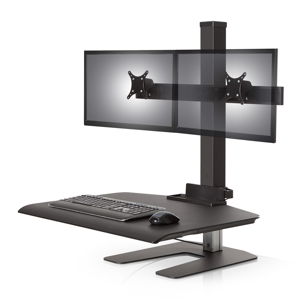 Stand Sit Desk Conversion Kit from LCD Arms - Shown in Black