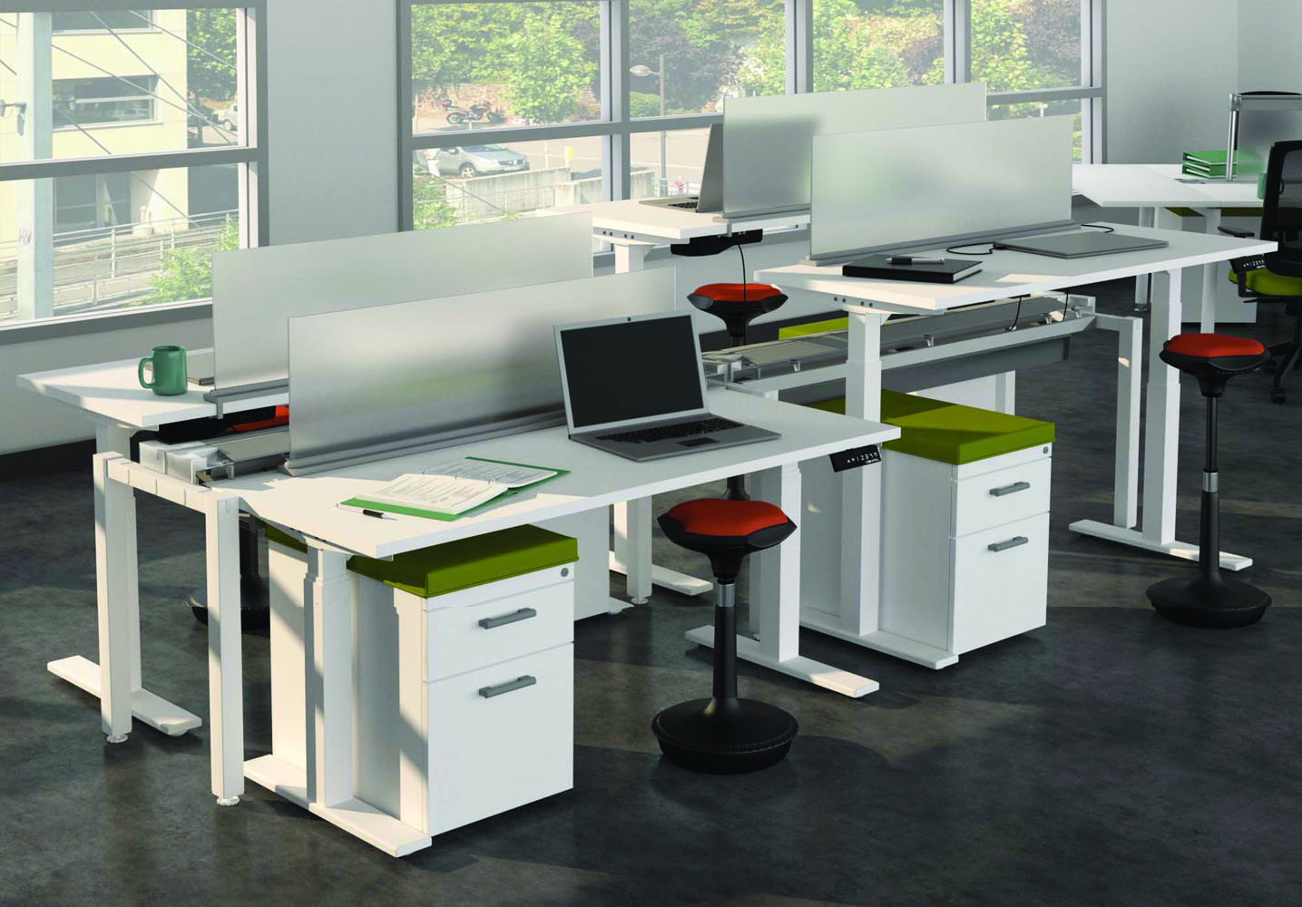 Computer Desk And Chair Set - Team Spaces Office Furniture Sets
