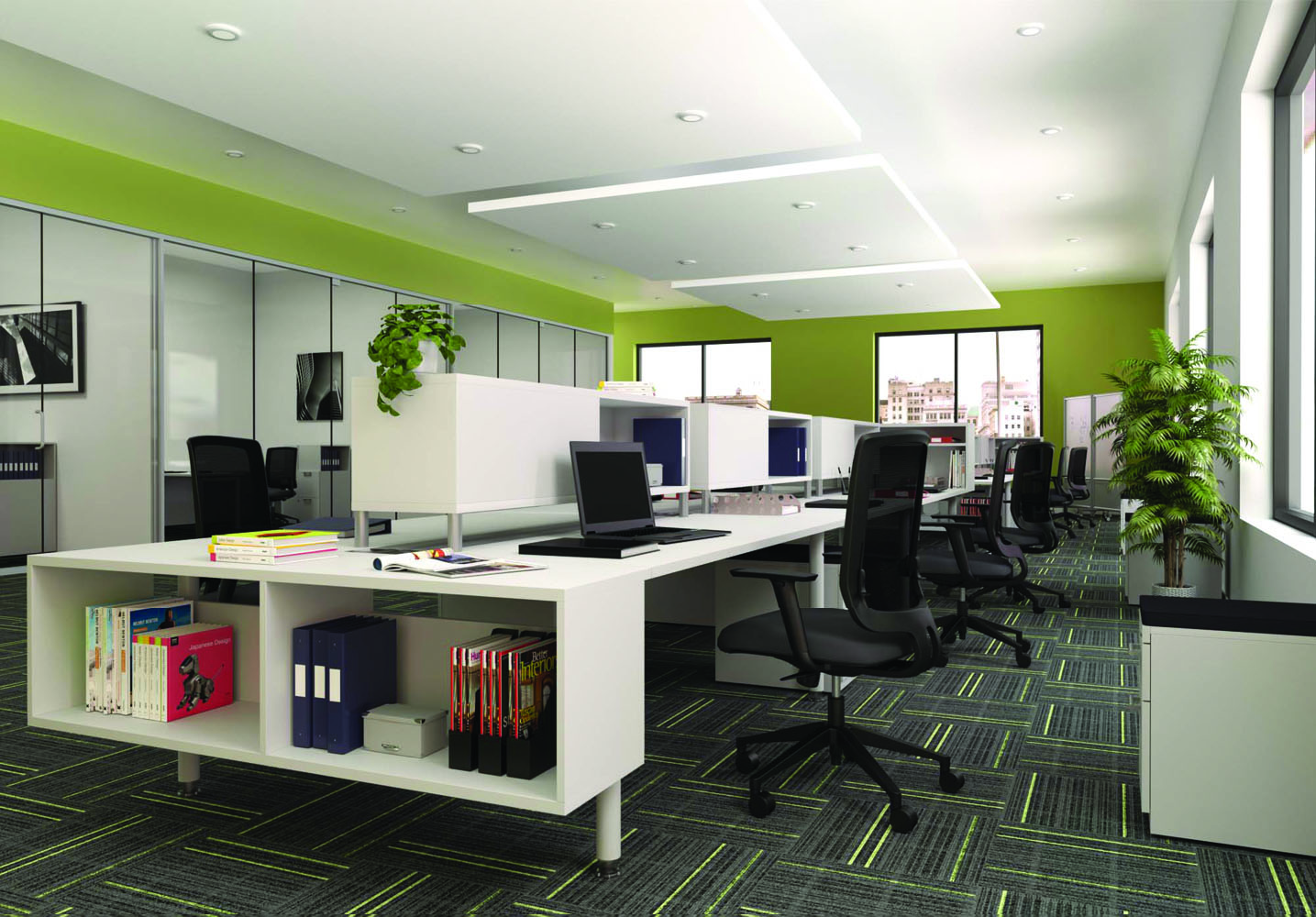 Desk And Chairs - Team Spaces Office Furniture Sets