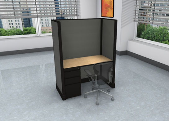 Call Center Cubicles: 2x4 + filing cabinet