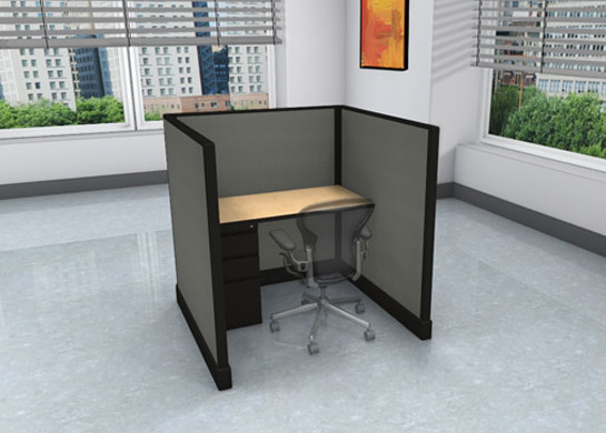 Call Center Cubicles: 4x4 + filing cabinet