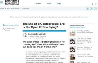 Article Link: Is the Open Office Dying?