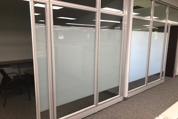 Modular Conference Room Walls with Frosted Glass