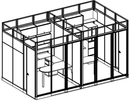 Modular Office Configurations - 3D rendering