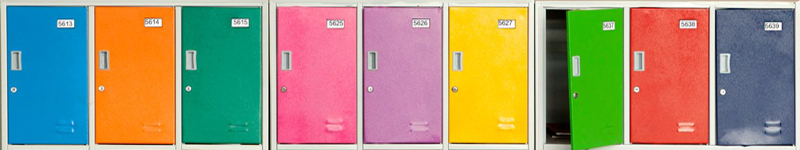 painted metal lockers