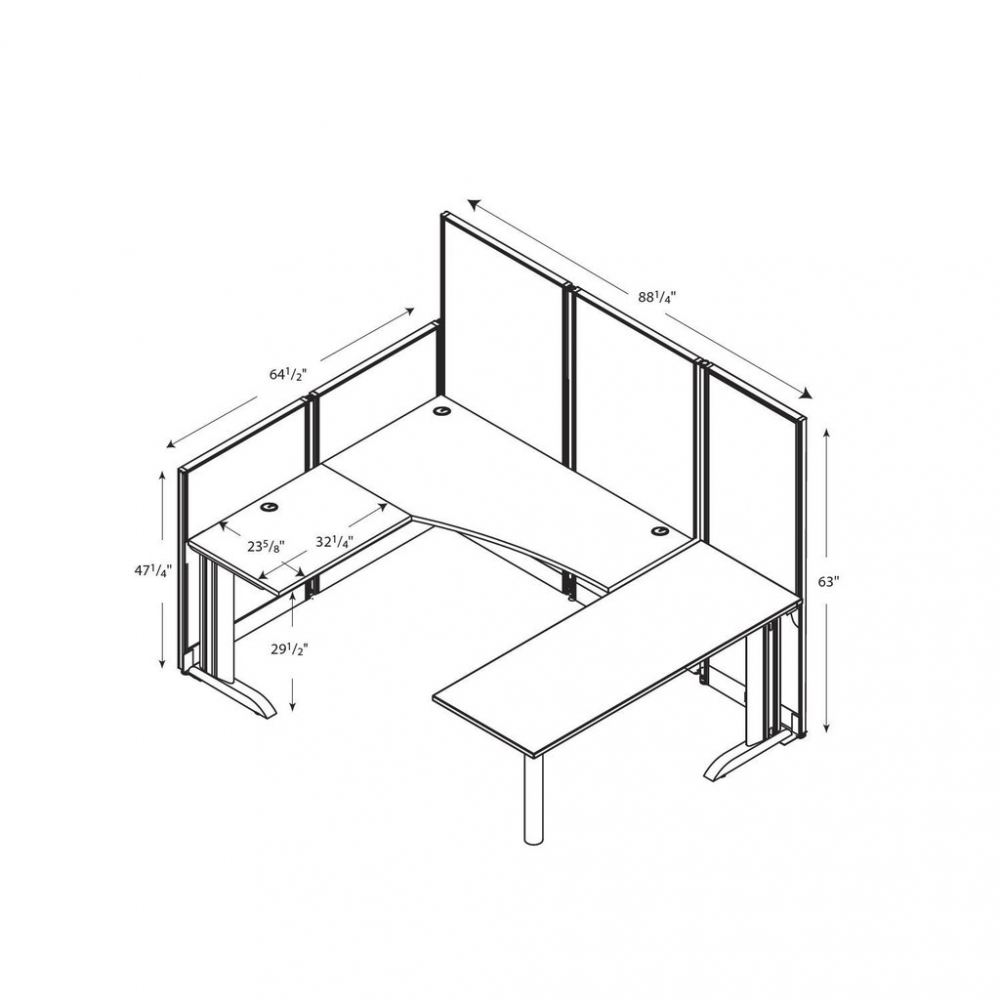 U shaped cubicle workstation dimensions