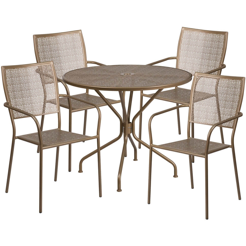 Bistro table set CUB CO 35RD 02CHR4 GD GG FLA