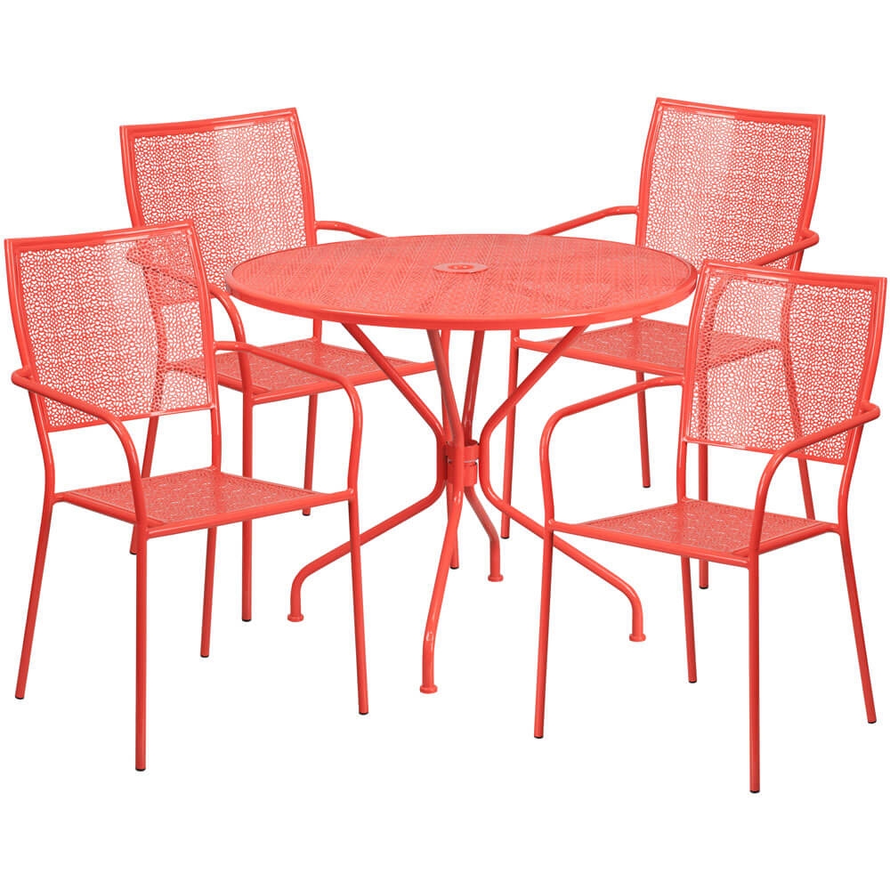Bistro table set CUB CO 35RD 02CHR4 RED GG FLA
