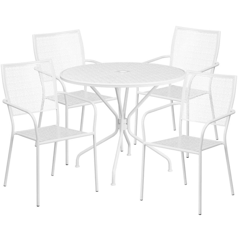 Bistro table set CUB CO 35RD 02CHR4 WH GG FLA