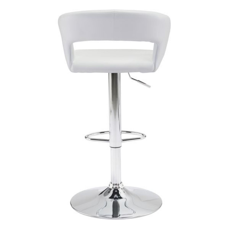 Black or white bar stools with backs back view