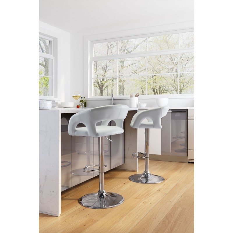 Black or white bar stools with backs environmental