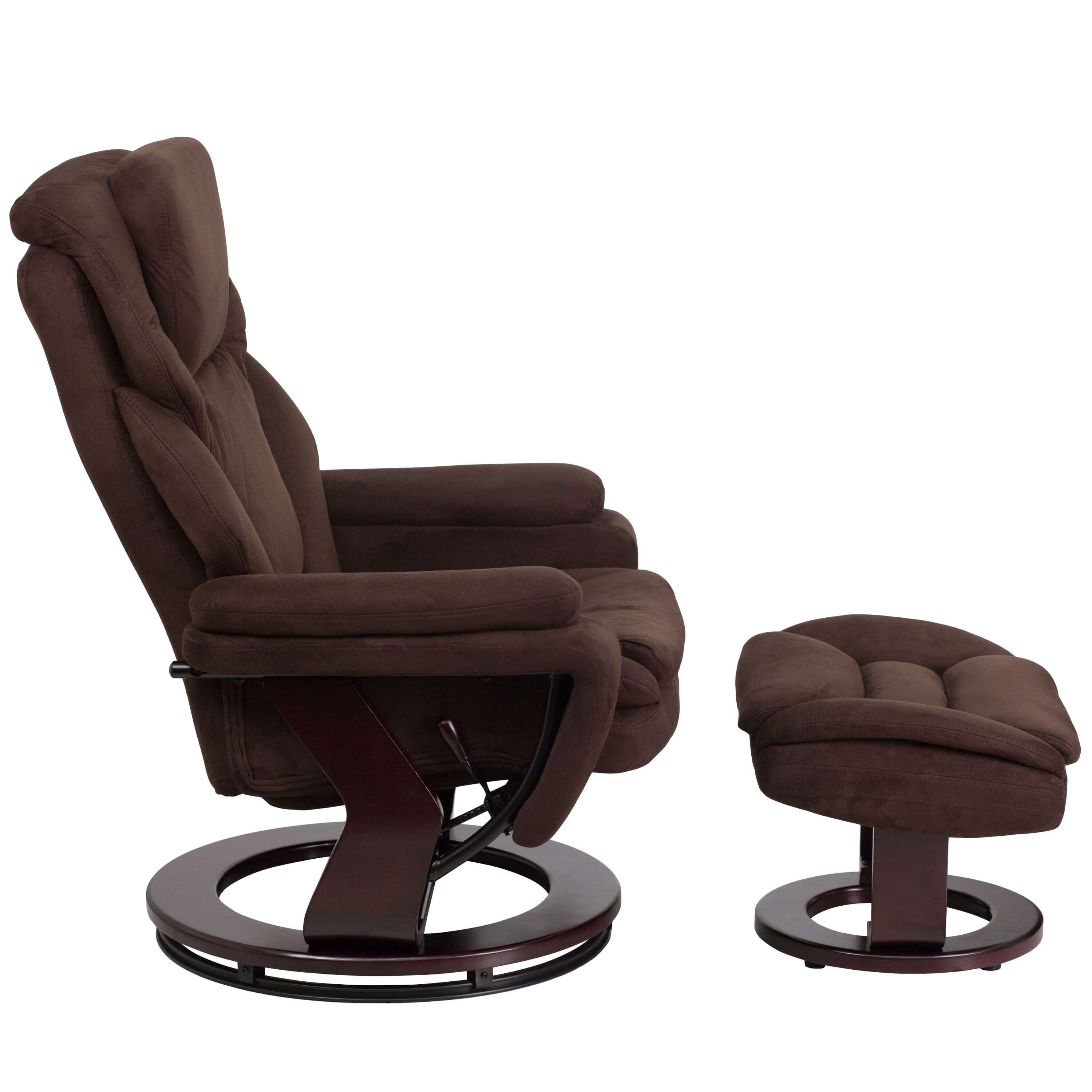 Brown recliner side view