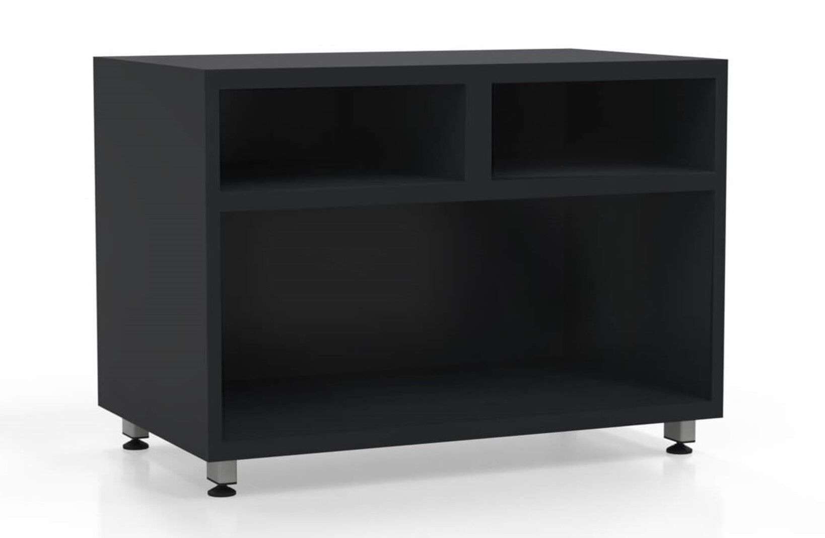 L shaped modern desk open storage container raven_preview