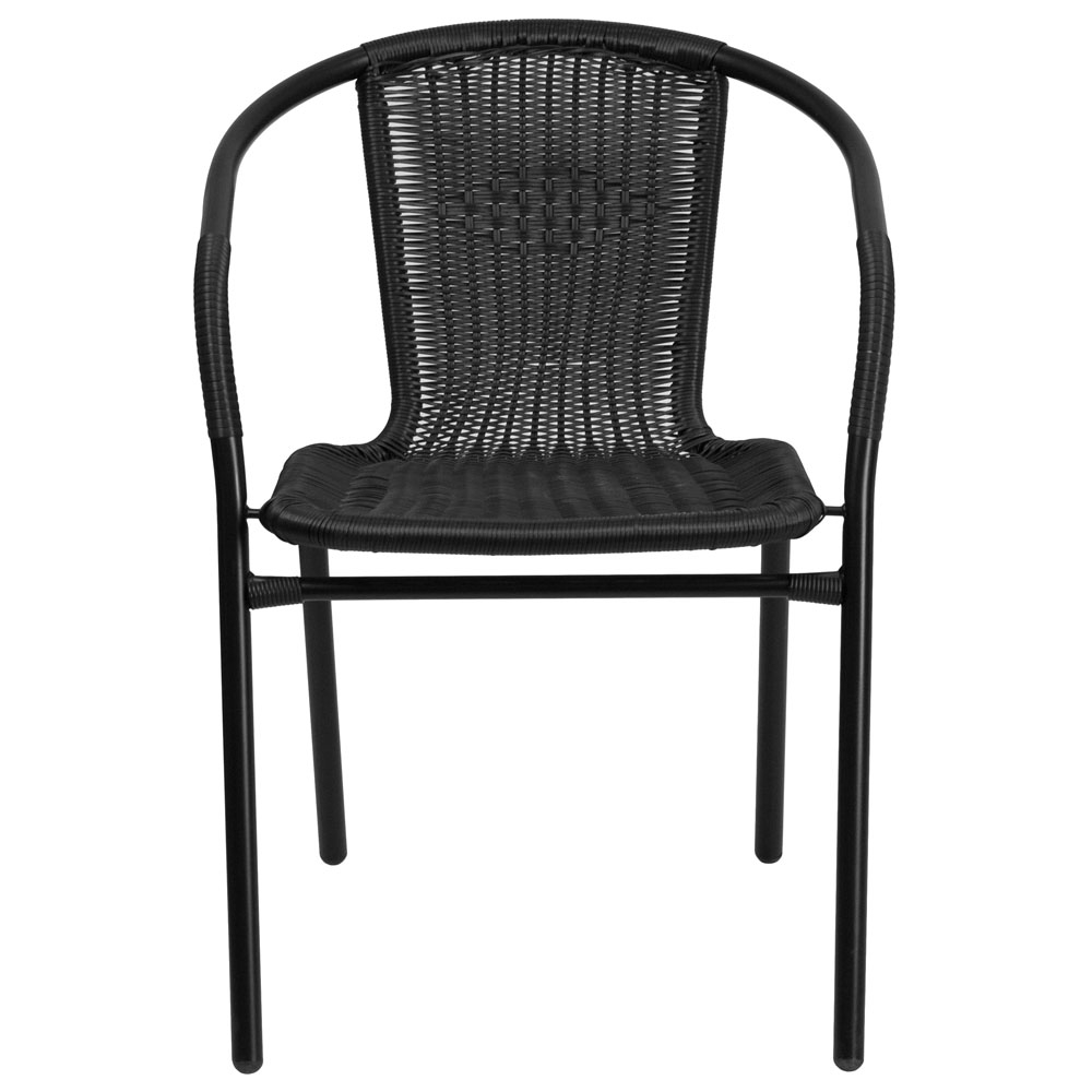 Metal rattan chair front view