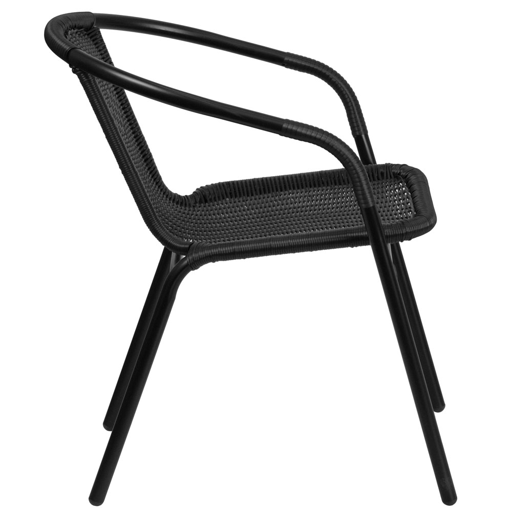 Metal rattan chair side view