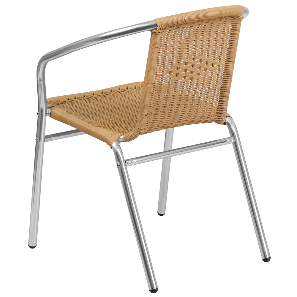 Outdoor rattan chair back view