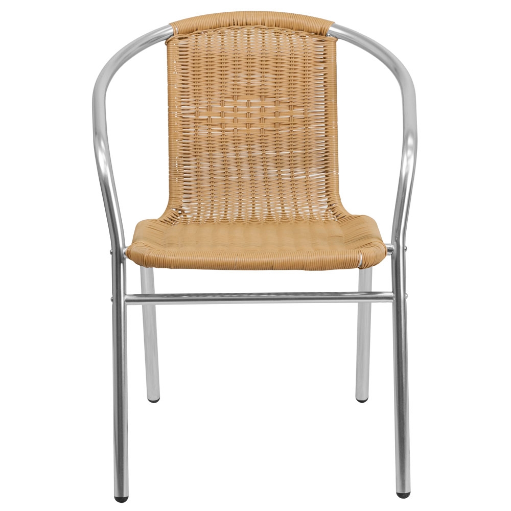 Outdoor rattan chair front view