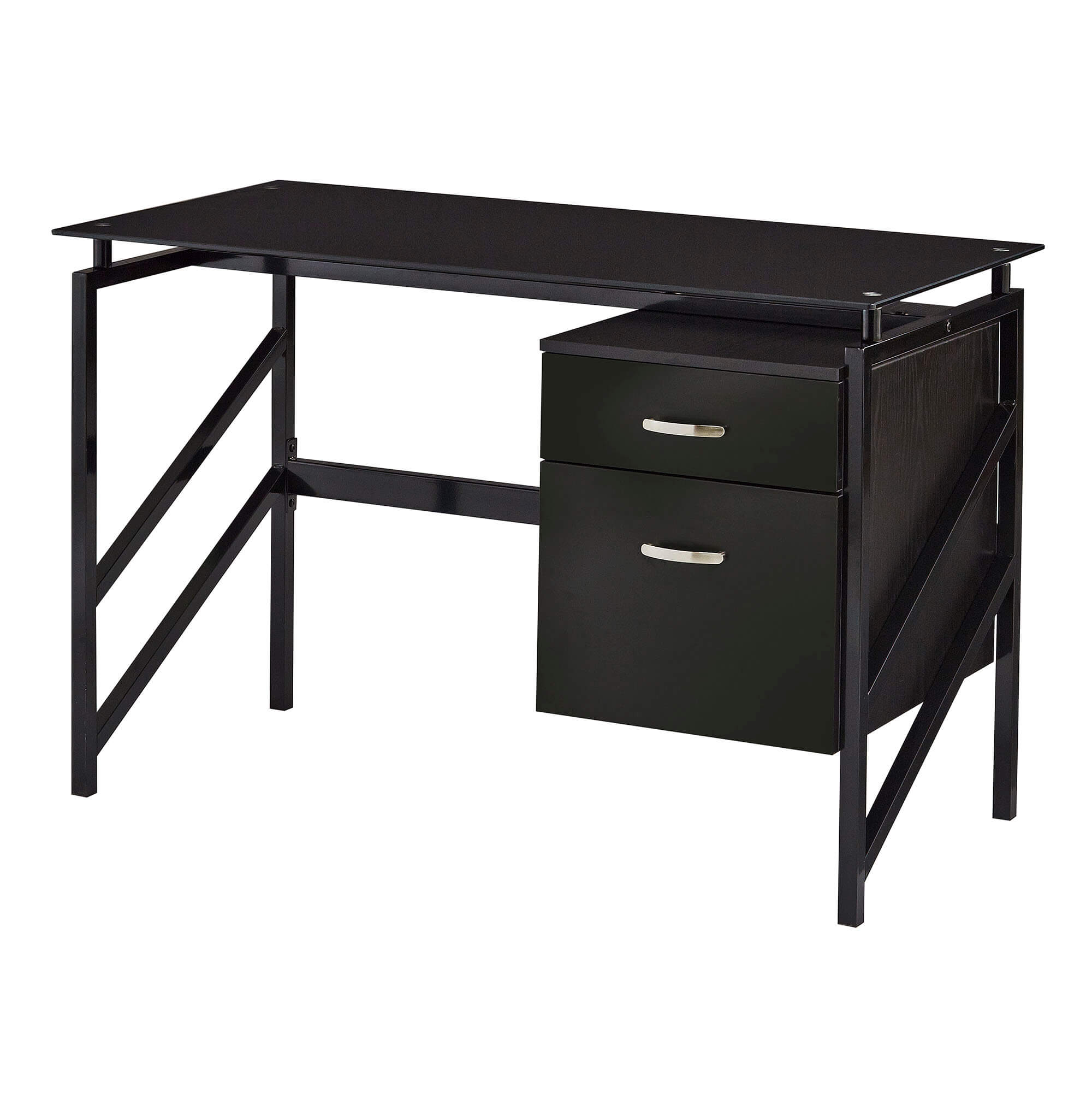 Small home office deks with drawers front reverse angle 1