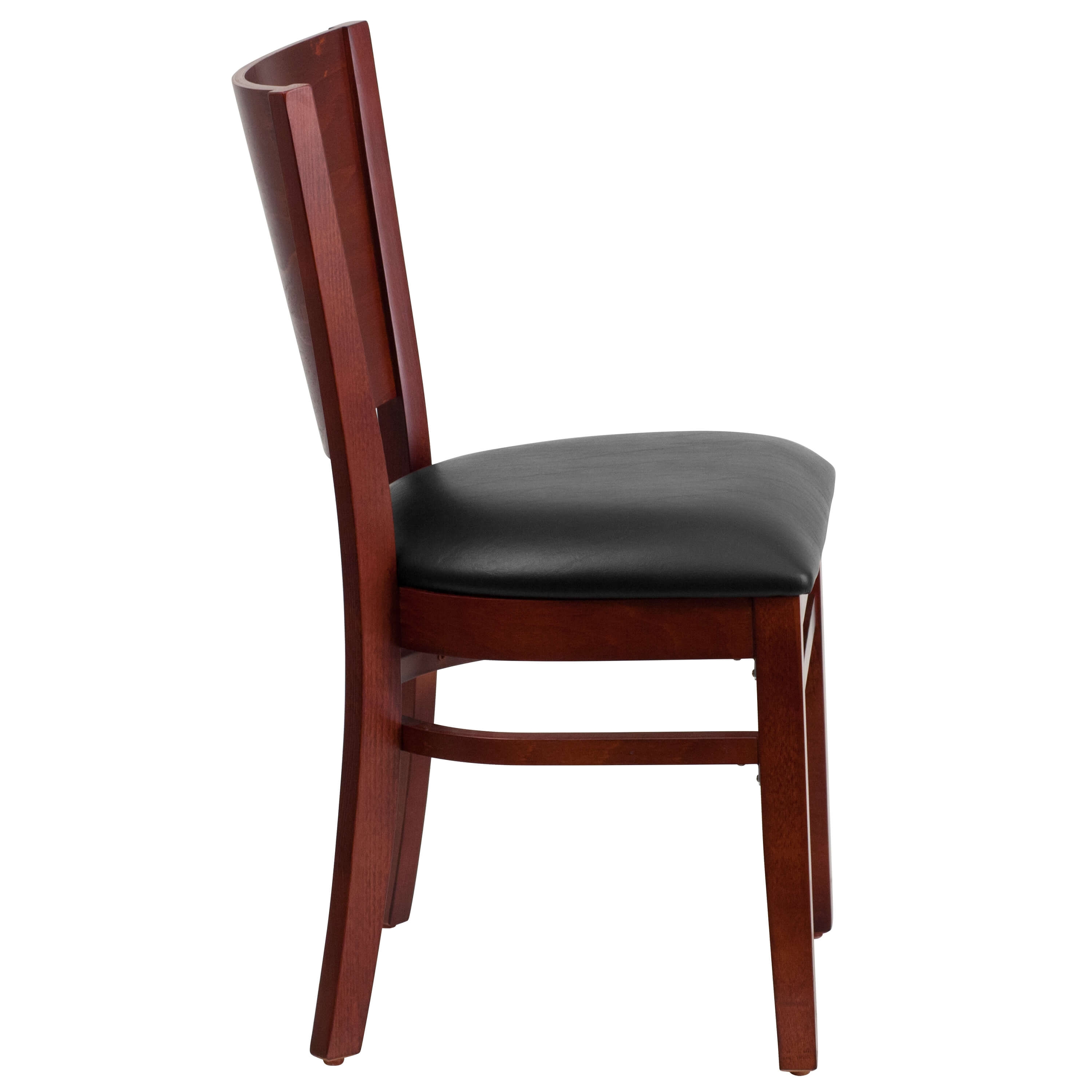 Solid wood dining chairs side view