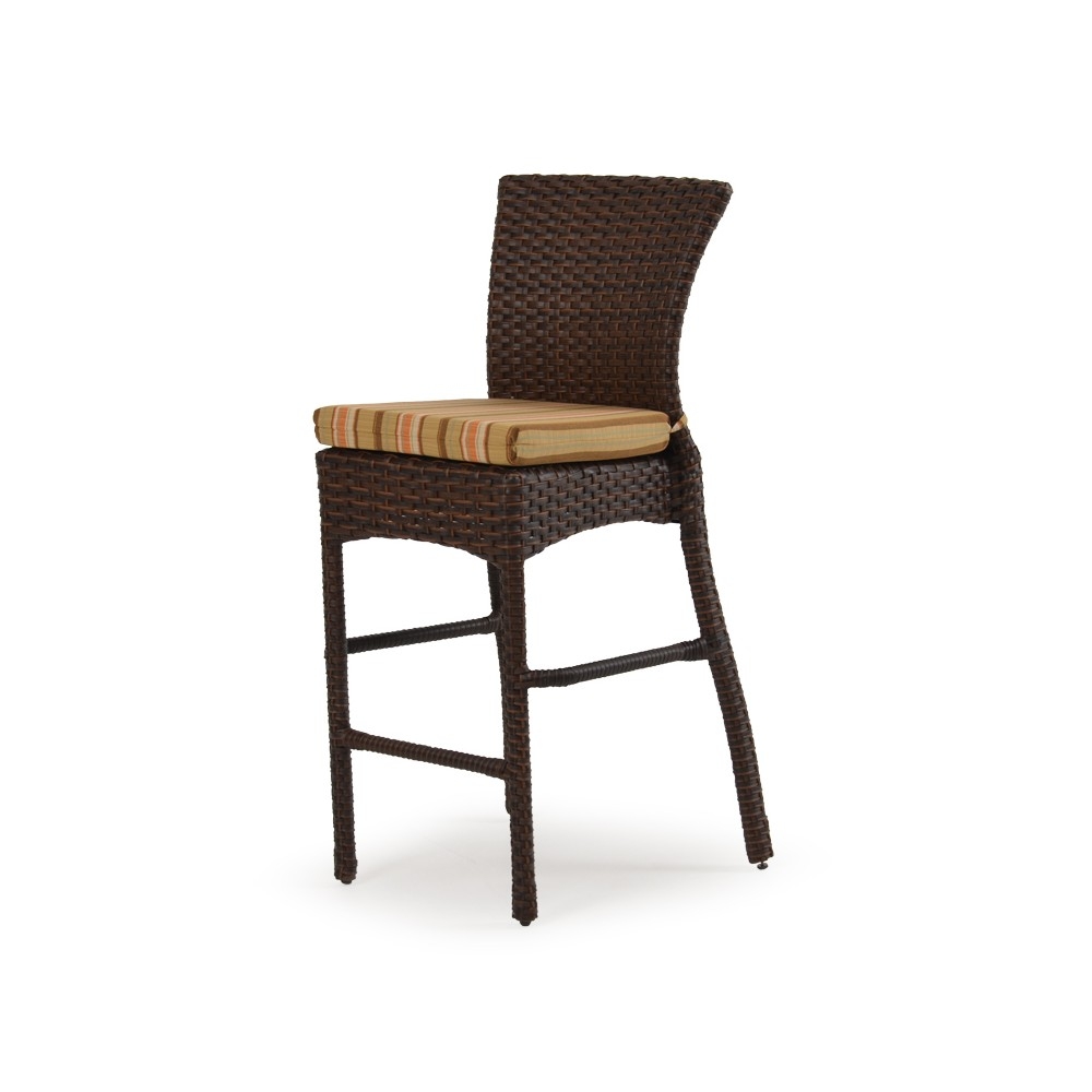 Tall wicker chair side view