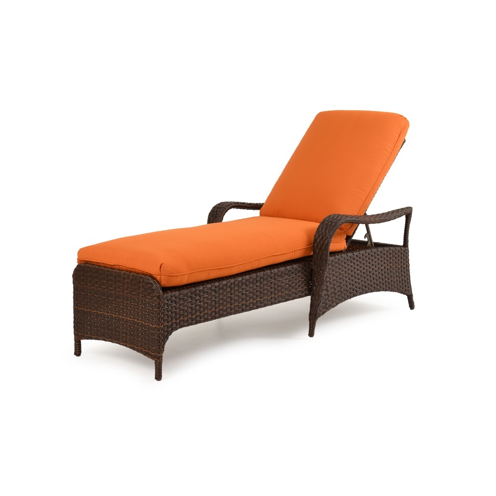 Wicker chaise lounge side view