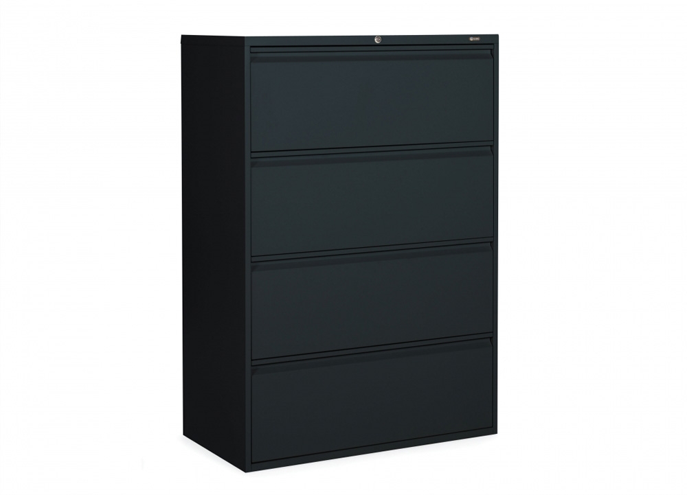 4 drawer lateral file cabinet CUB 1930P 4F12 BLK OLG