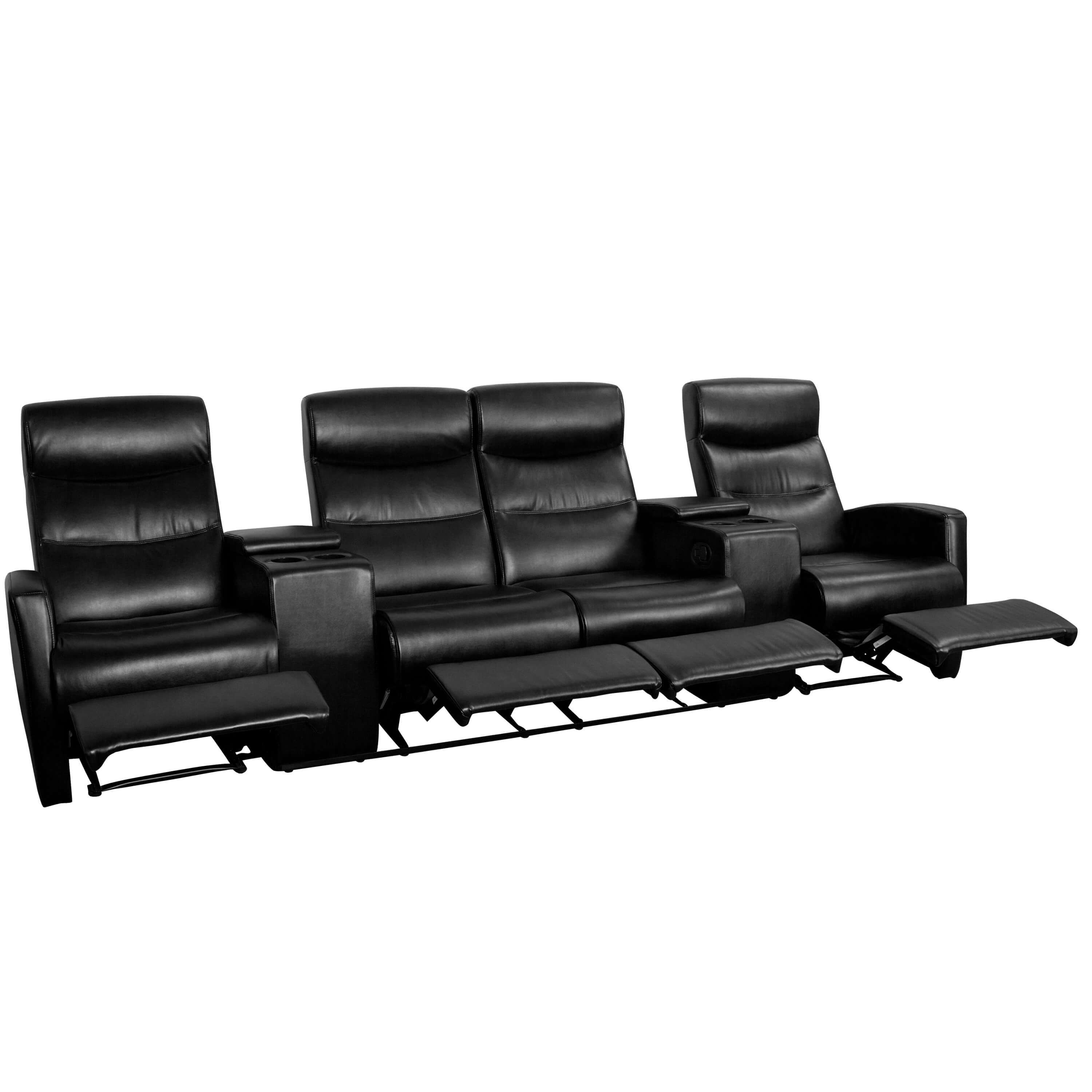 4 seater recliner sofa reclined view