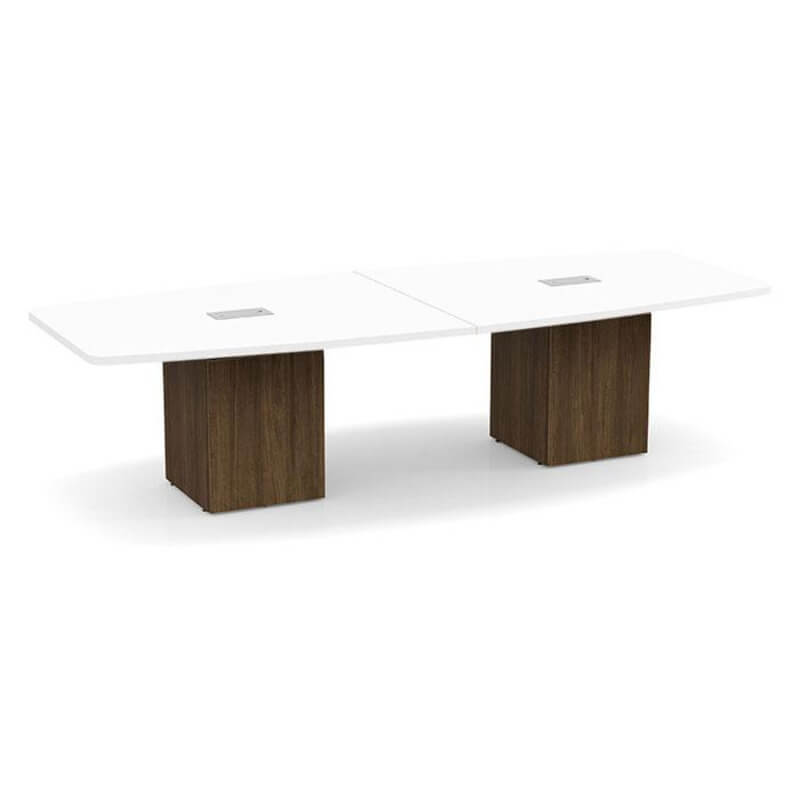 Boat shape white top walnut base 1 Boat shape white top walnut base 1