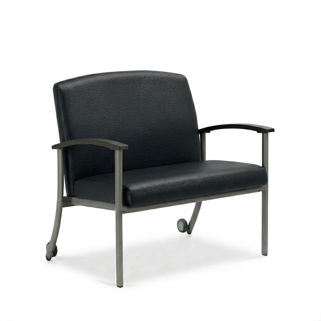 Chair with wheels low back black