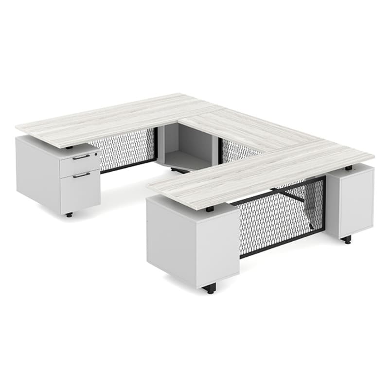 Desk U Shape silver birch top 1