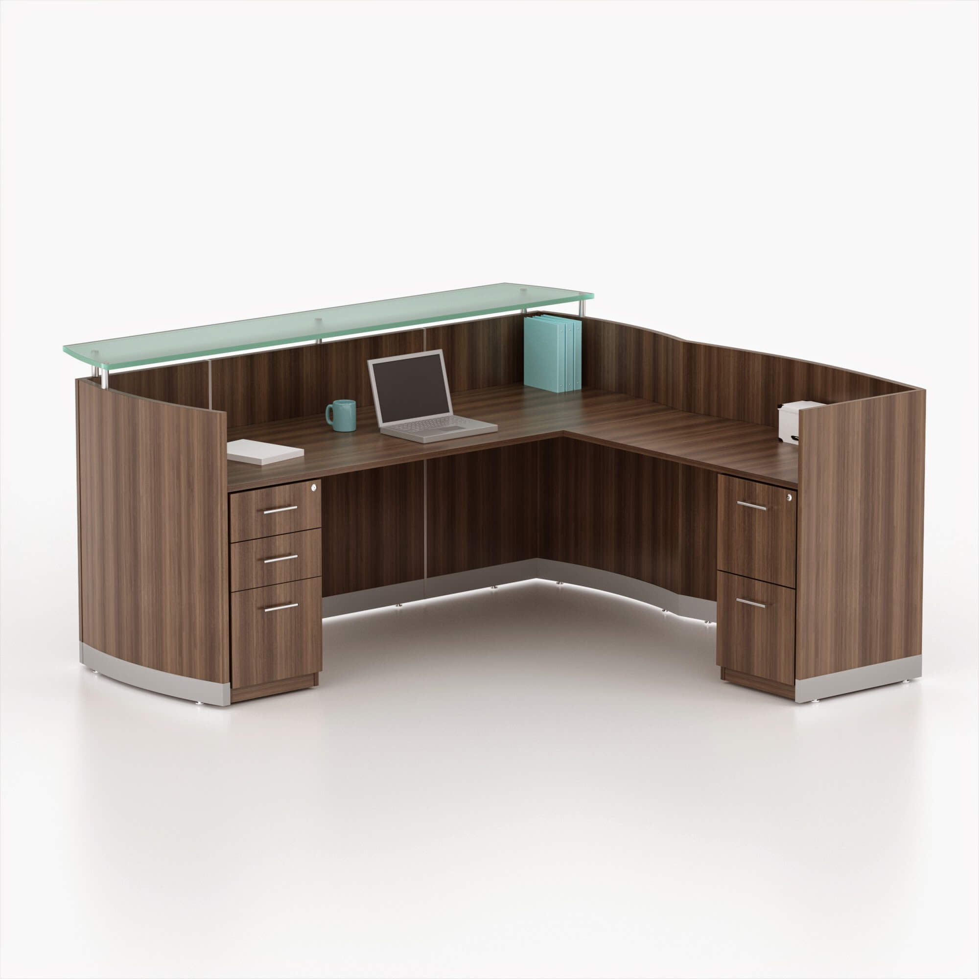 L shaped reeption desk CUB MNRSLBB BRS MAY