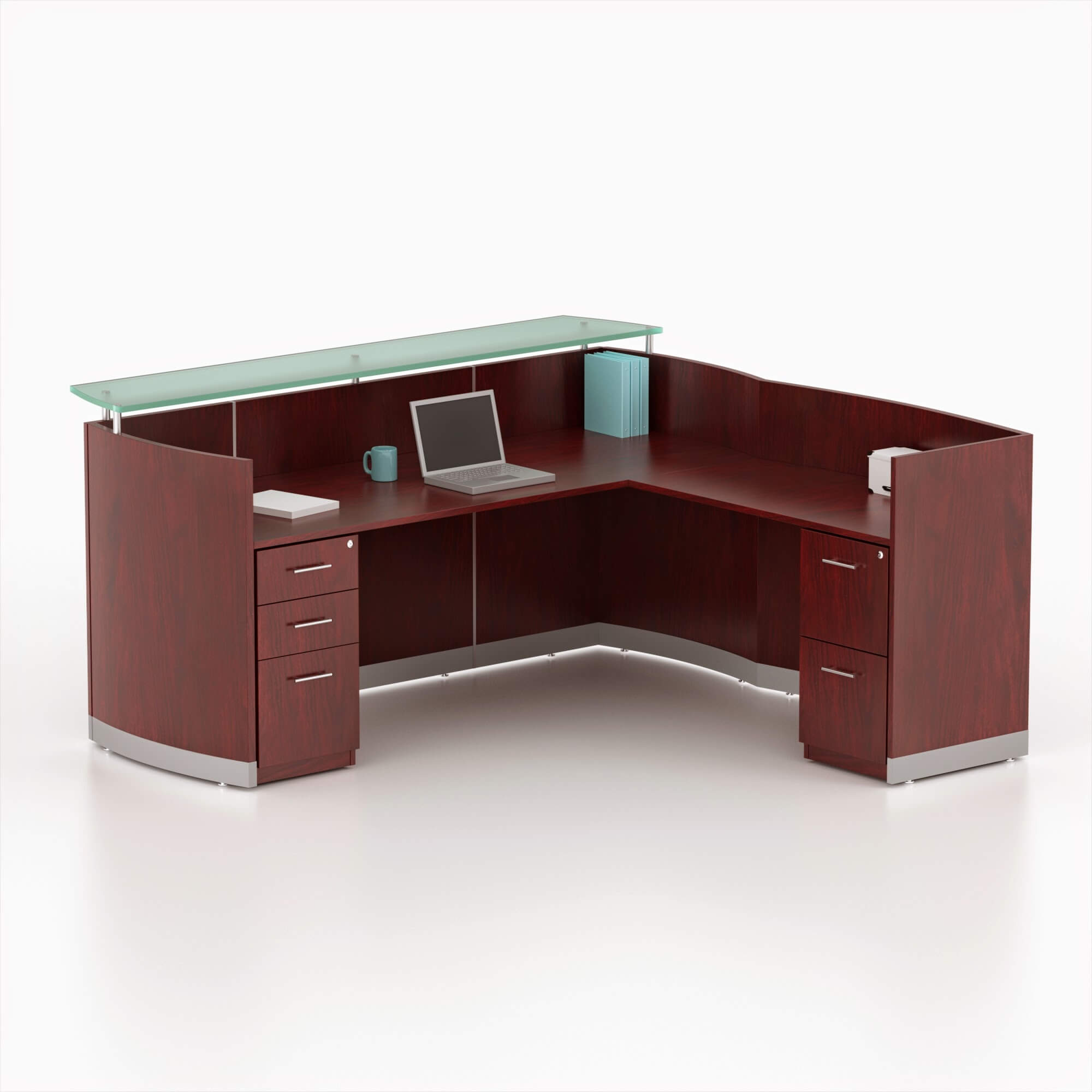 L shaped reeption desk CUB MNRSLBB MAHO MAY